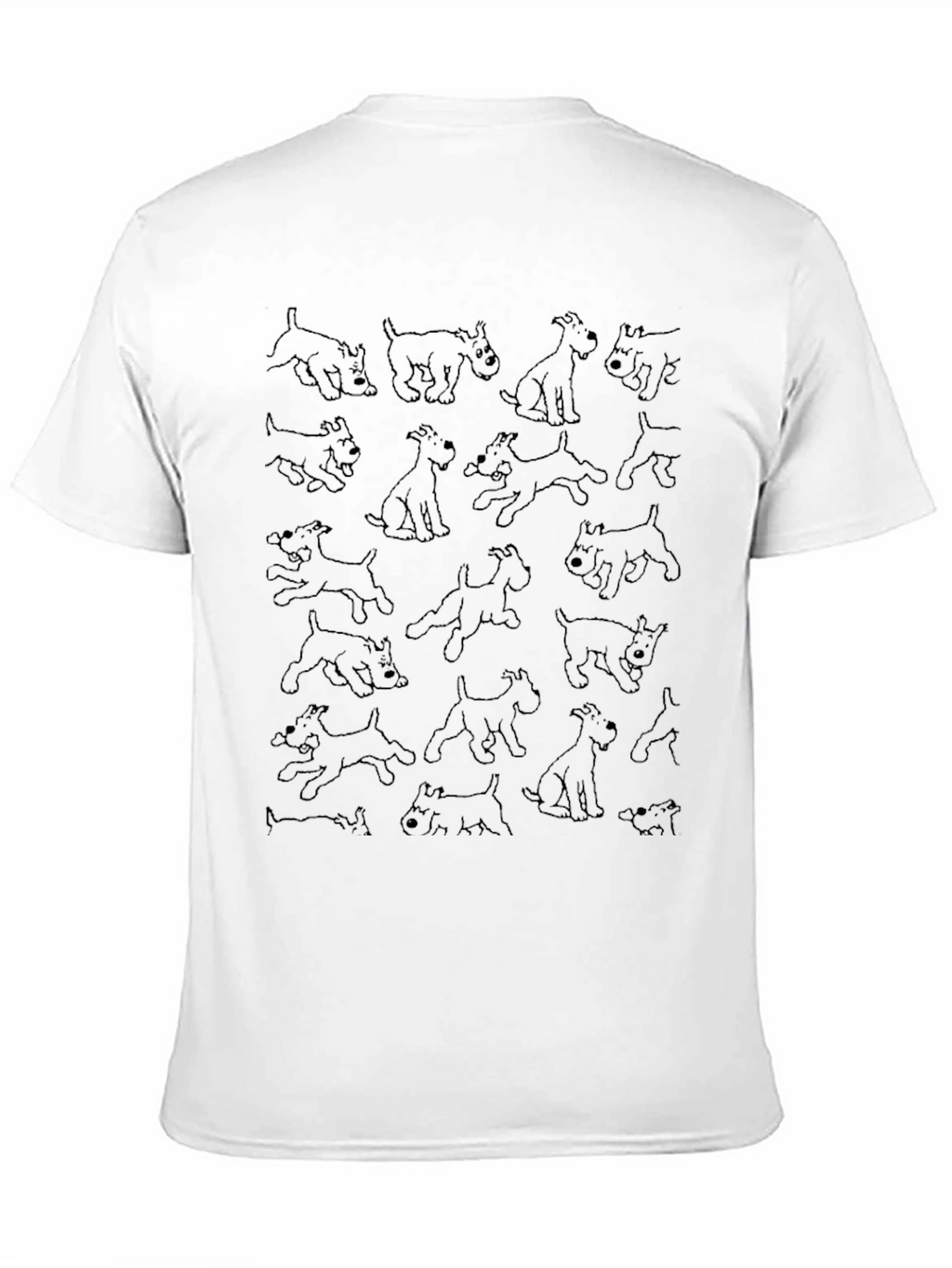 Dog Pattern T-Shirt - Black