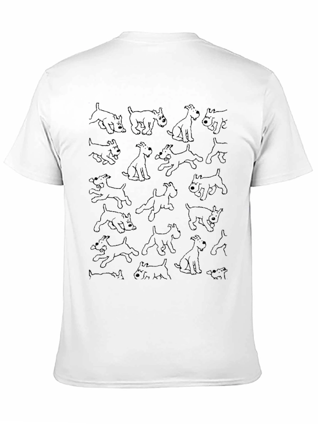 Dog Pattern T-Shirt - Black