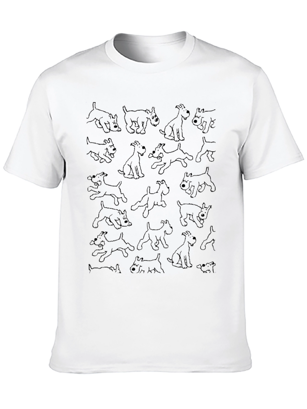 Dog Pattern T-Shirt - Black