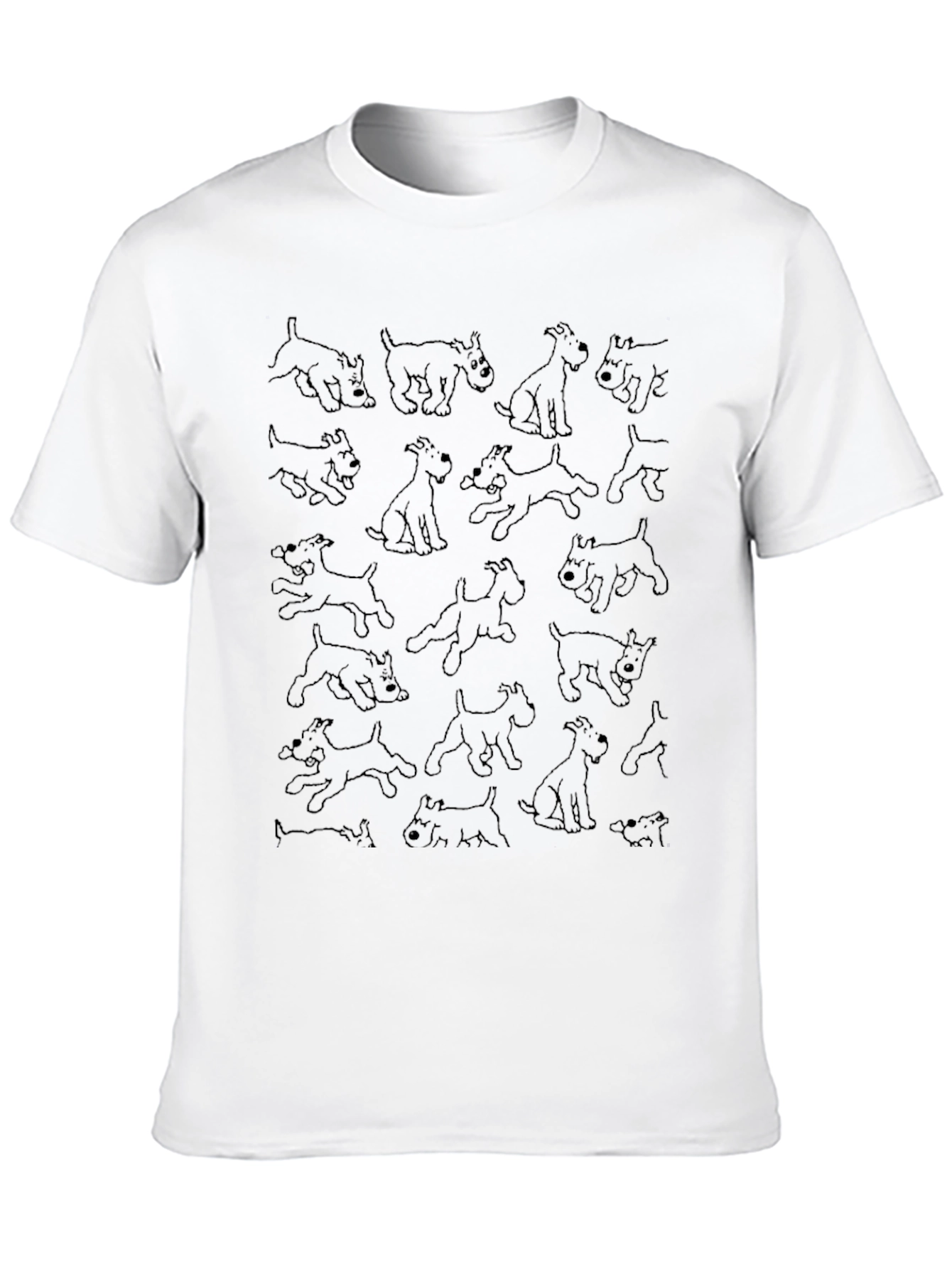Dog Pattern T-Shirt - Black