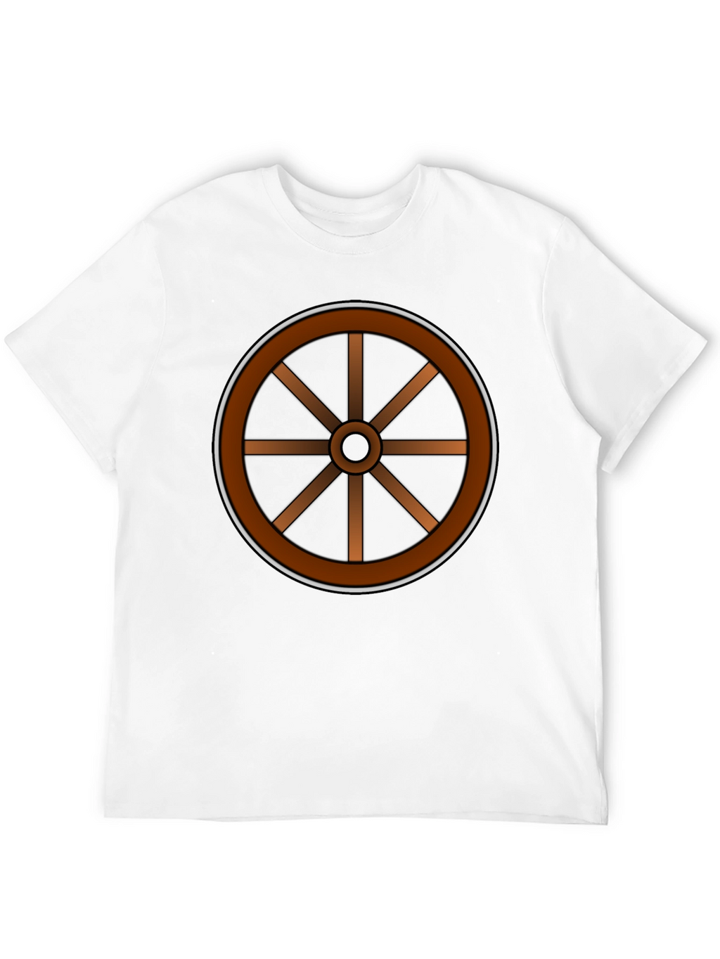 Rustic Wheel Graphic Tee - Black Cotton T-Shirt