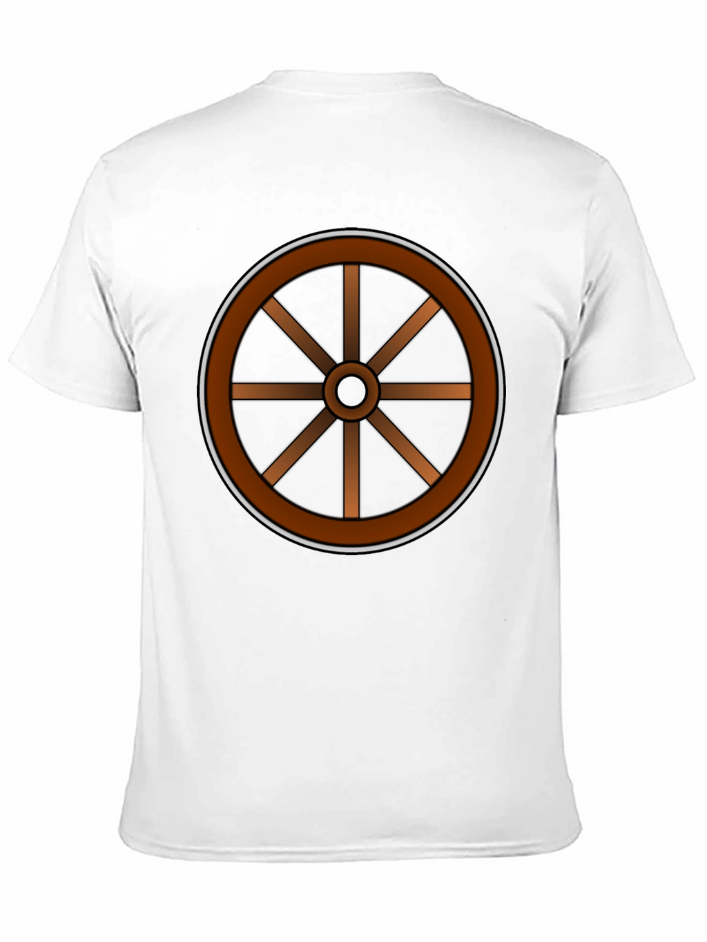Rustic Wheel Graphic Tee - Black Cotton T-Shirt