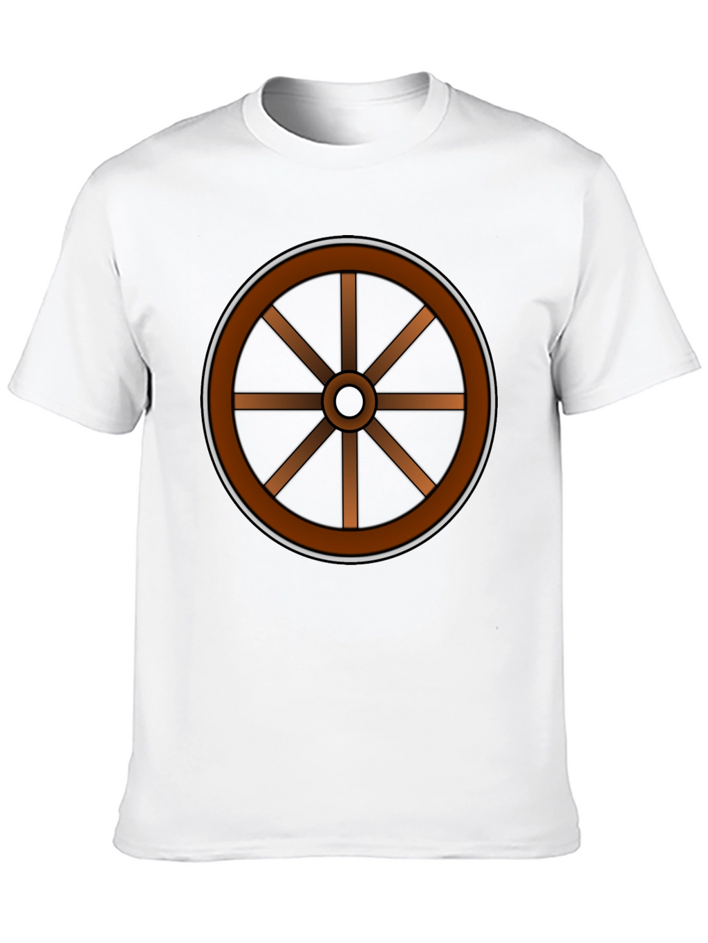 Rustic Wheel Graphic Tee - Black Cotton T-Shirt