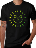 Eco-Friendly OK Sun Graphic T-Shirt - Black