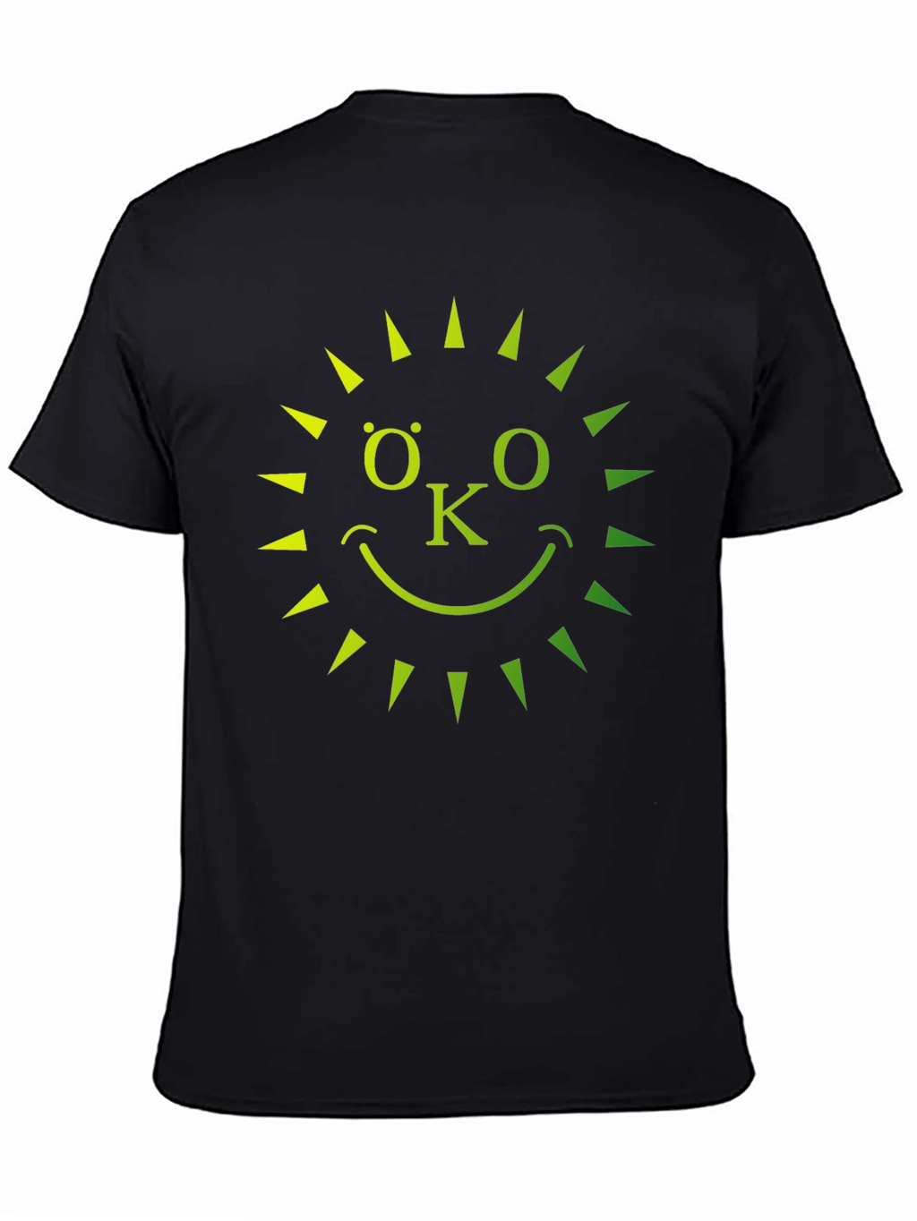 Eco-Friendly OK Sun Graphic T-Shirt - Black