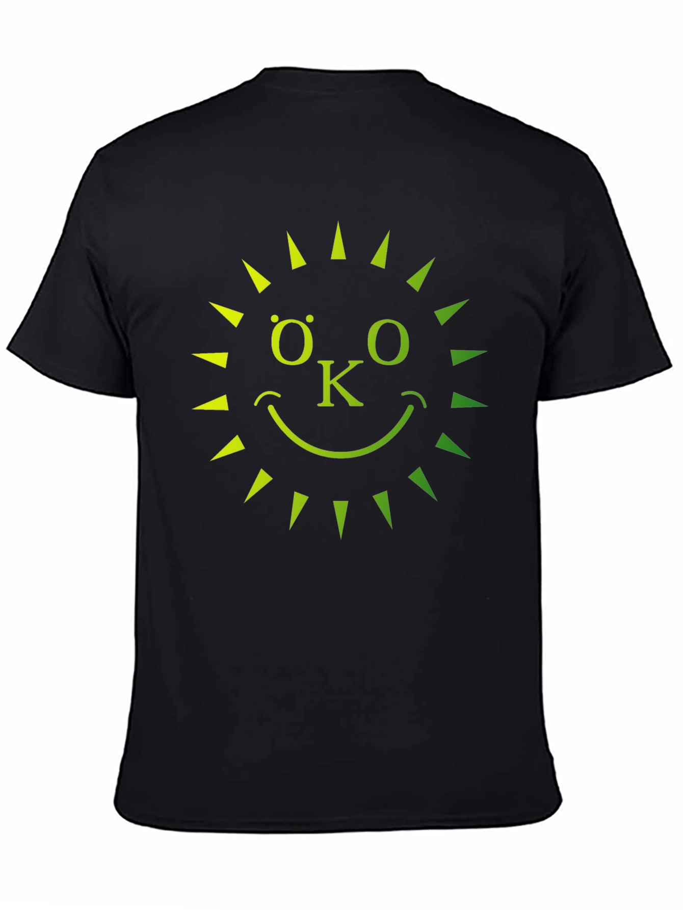 Eco-Friendly OK Sun Graphic T-Shirt - Black