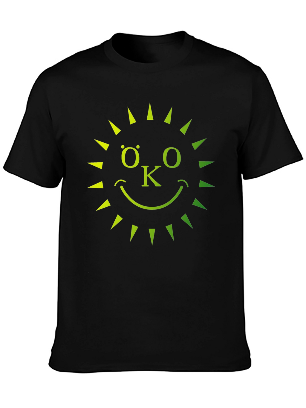 Eco-Friendly OK Sun Graphic T-Shirt - Black