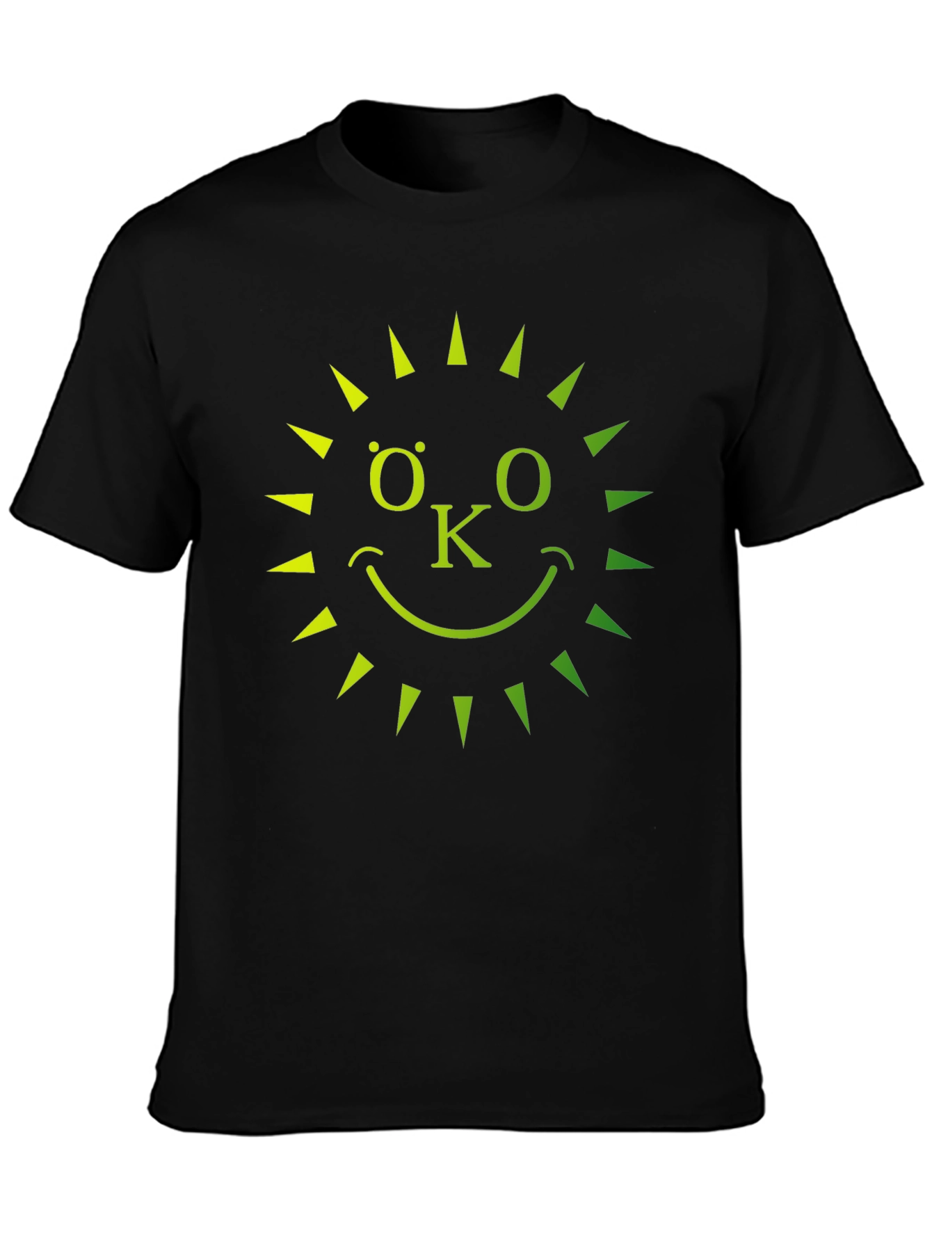 Eco-Friendly OK Sun Graphic T-Shirt - Black