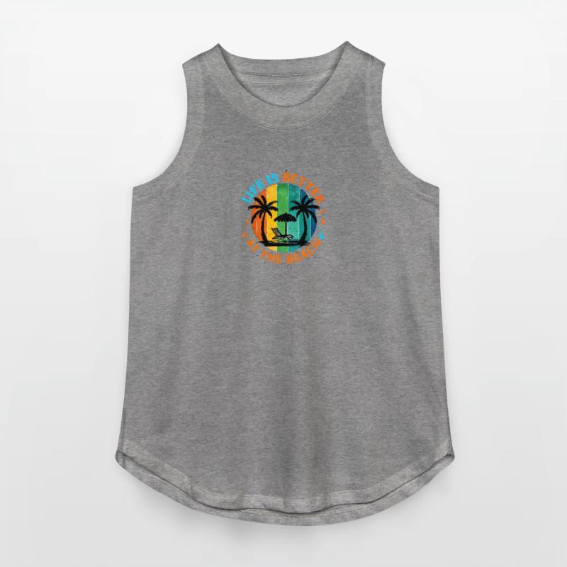 Crayon Illustration Of Beach Scene With Umbrella