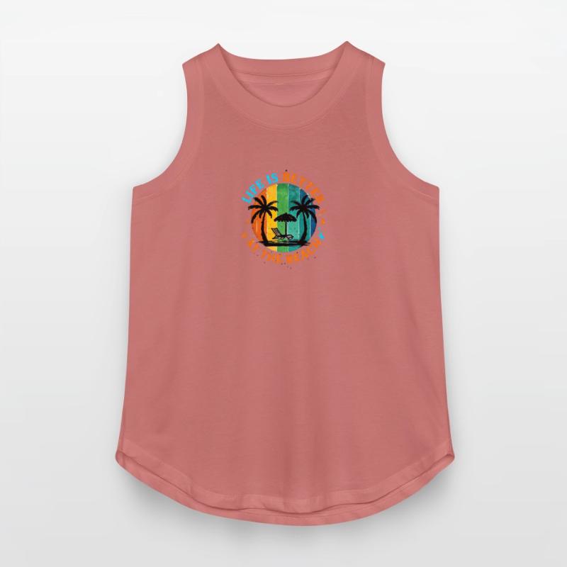 Crayon Illustration Of Beach Scene With Umbrella