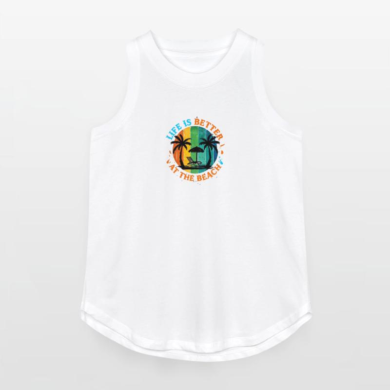 Crayon Illustration Of Beach Scene With Umbrella