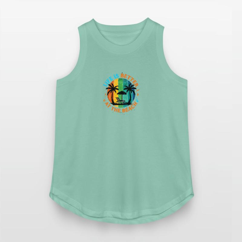 Crayon Illustration Of Beach Scene With Umbrella