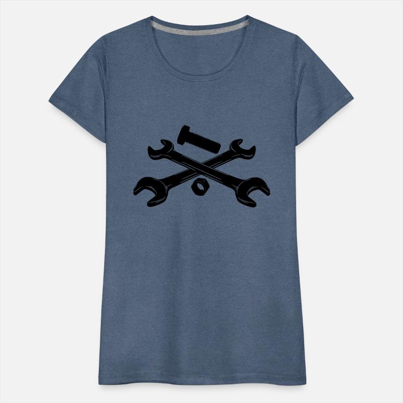 Crossed wrenches with nut and bolt