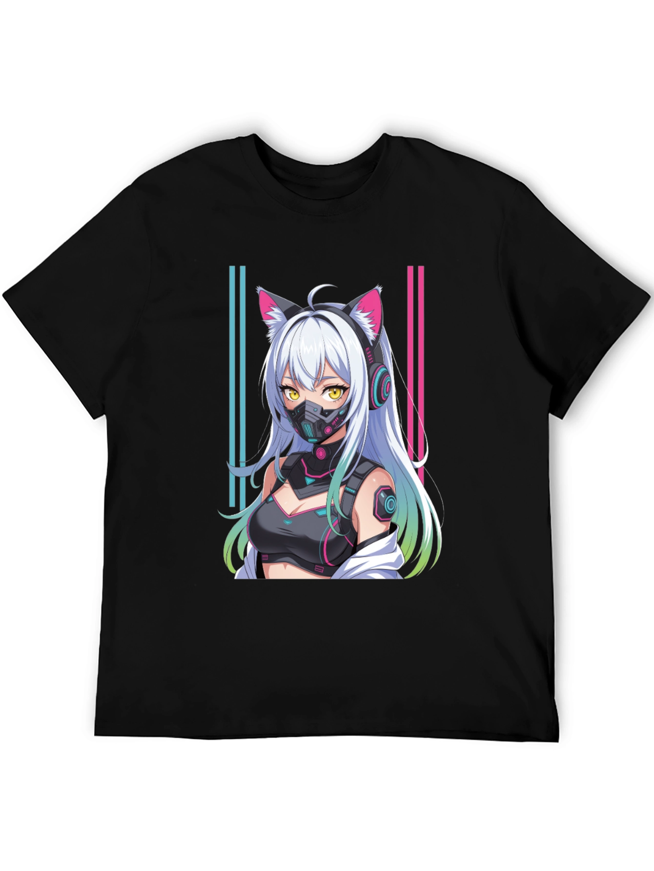 Anime Cyberpunk Cat Girl T-Shirt