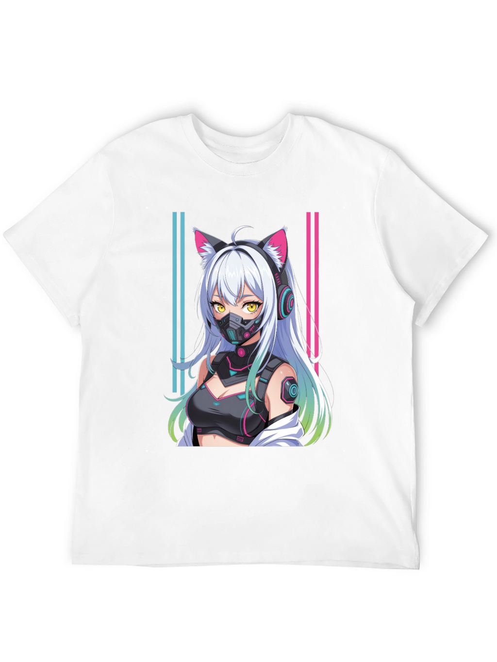 Anime Cyberpunk Cat Girl T-Shirt