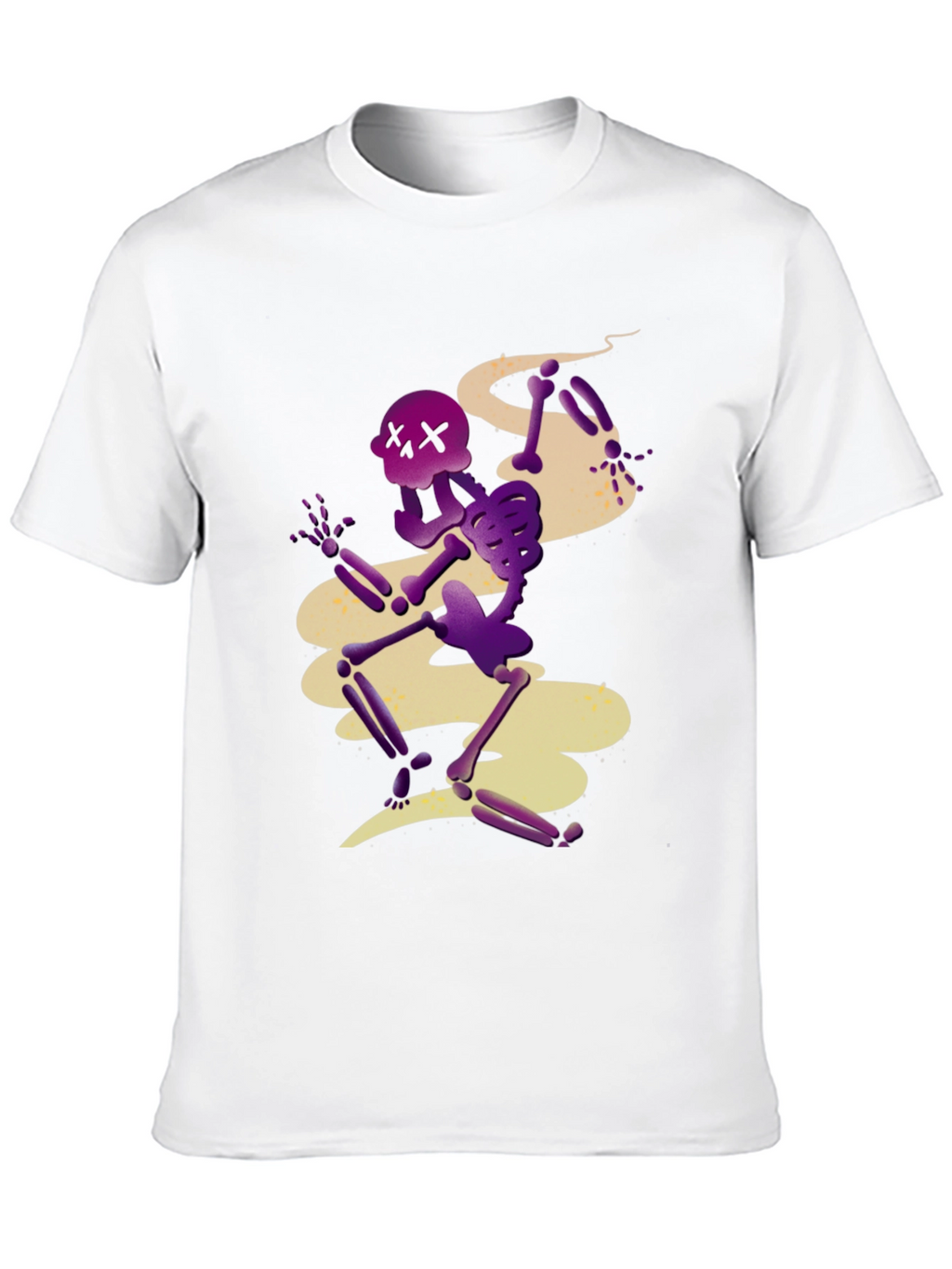 Spooky Skeleton Graphic Tee - Black Cotton Blend