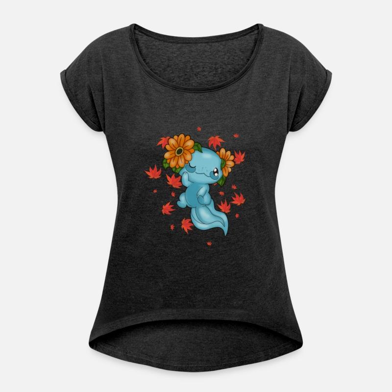 cute axolotl with daisies and leaves original