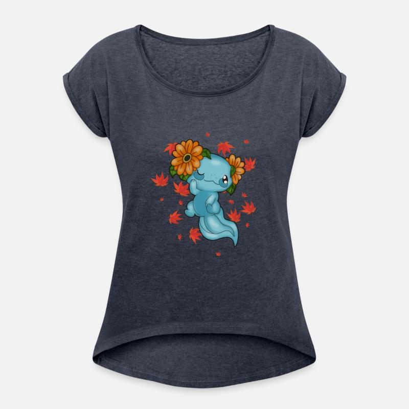 cute axolotl with daisies and leaves original