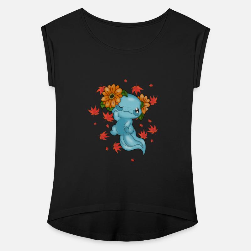 cute axolotl with daisies and leaves original