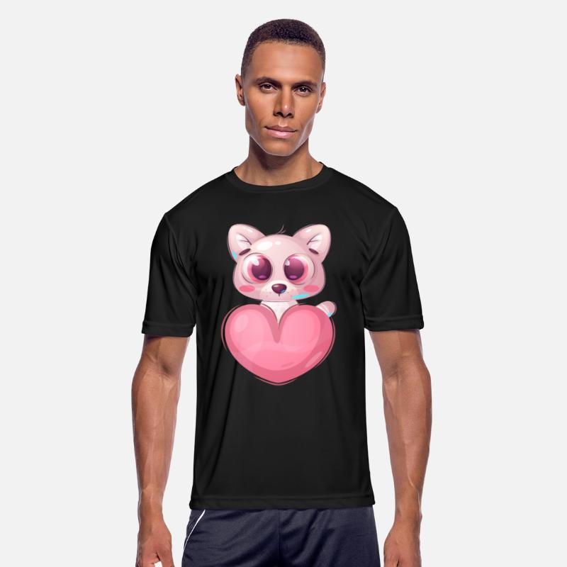cute cat kitty with pink heart and love