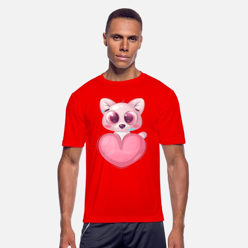 cute cat kitty with pink heart and love