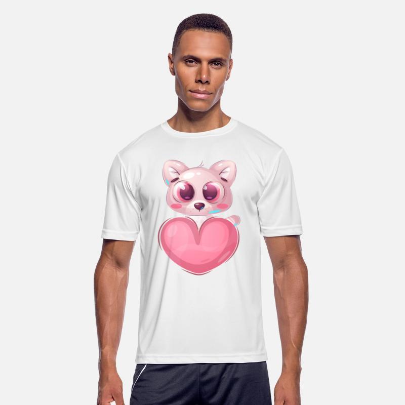 cute cat kitty with pink heart and love