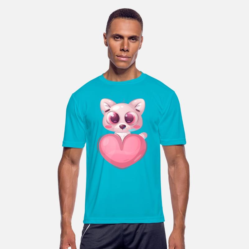 cute cat kitty with pink heart and love