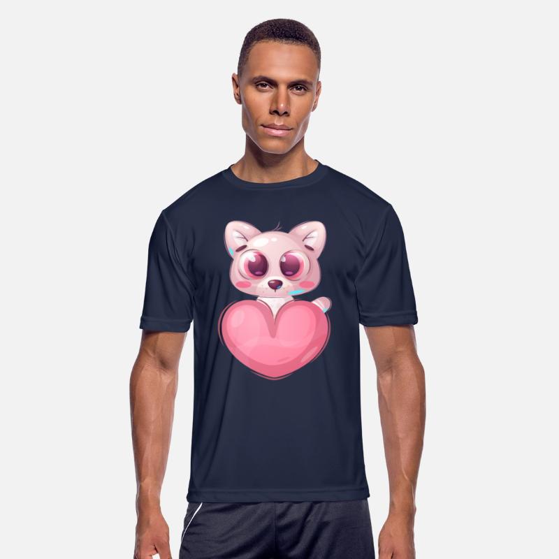 cute cat kitty with pink heart and love