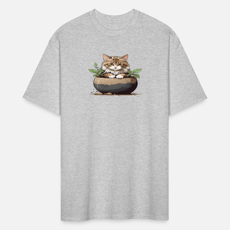 Cute cat sitting in the middle of the bowl..