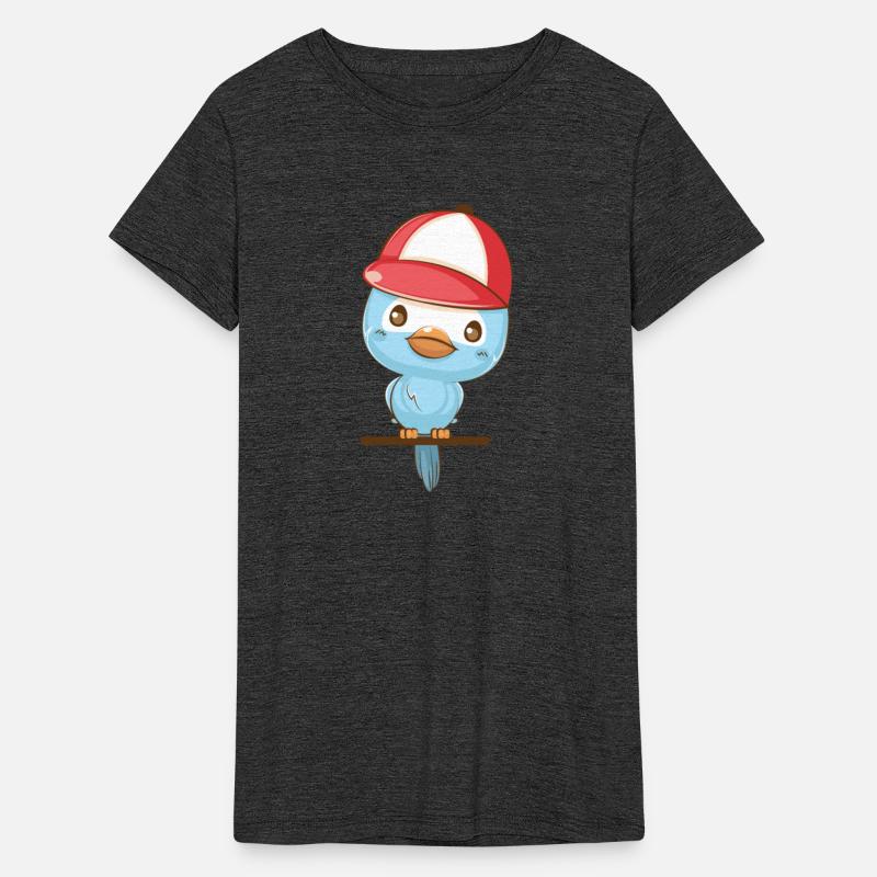 Cute Chibi Blue Bird Cartoon with Red Cap