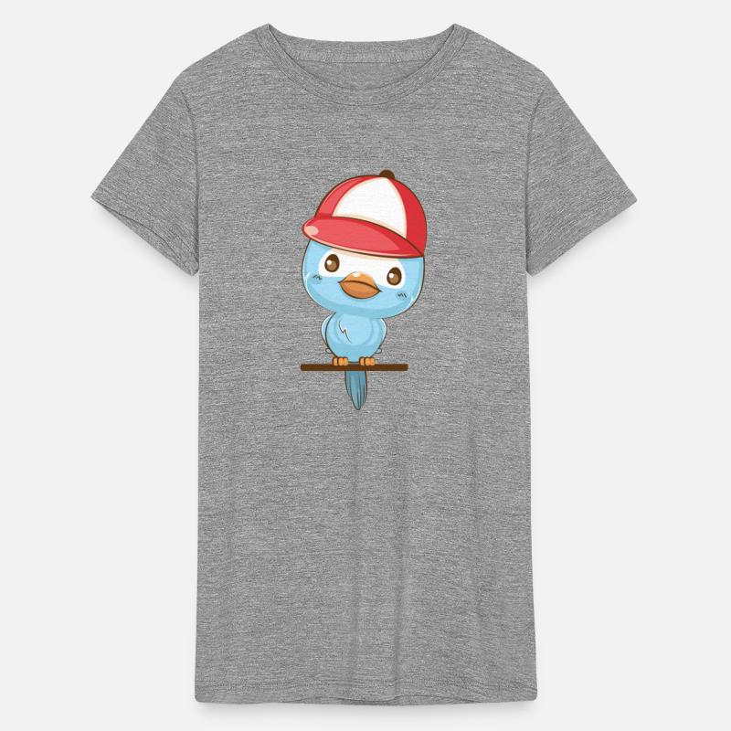 Cute Chibi Blue Bird Cartoon with Red Cap