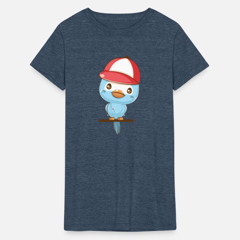 Cute Chibi Blue Bird Cartoon with Red Cap