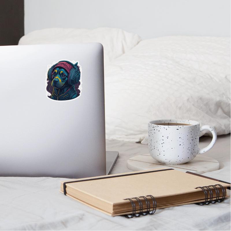 Cute Rottweiler Dog Wearing Headset for Gamer