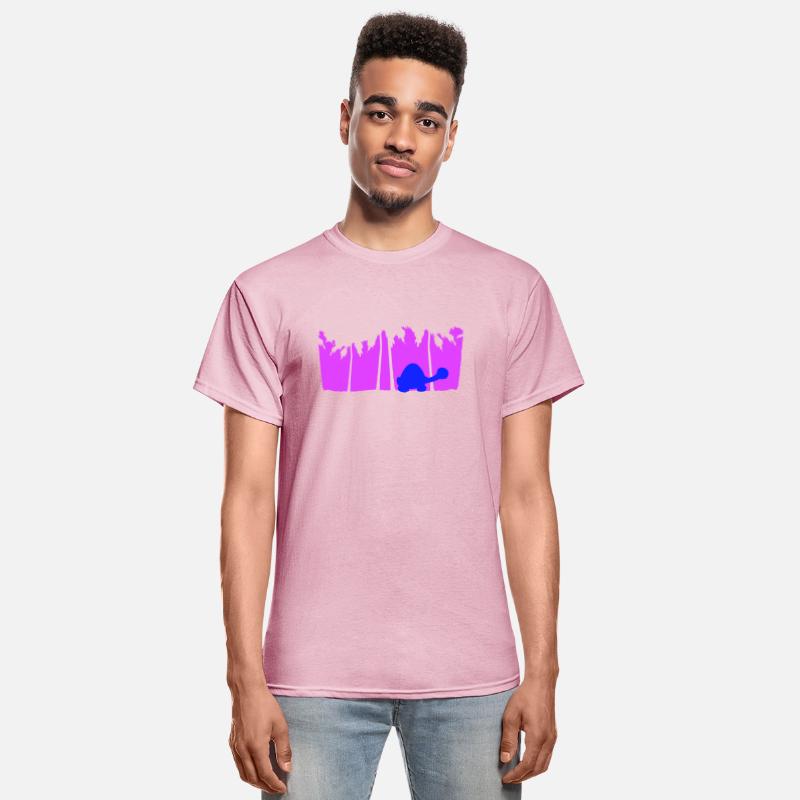 Cute Turtle Walking Palm Trees Silhouette Vacation