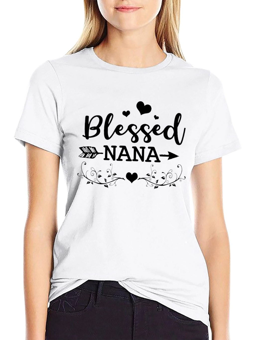 Blessed Nana T-Shirt: Heart Arrow Design