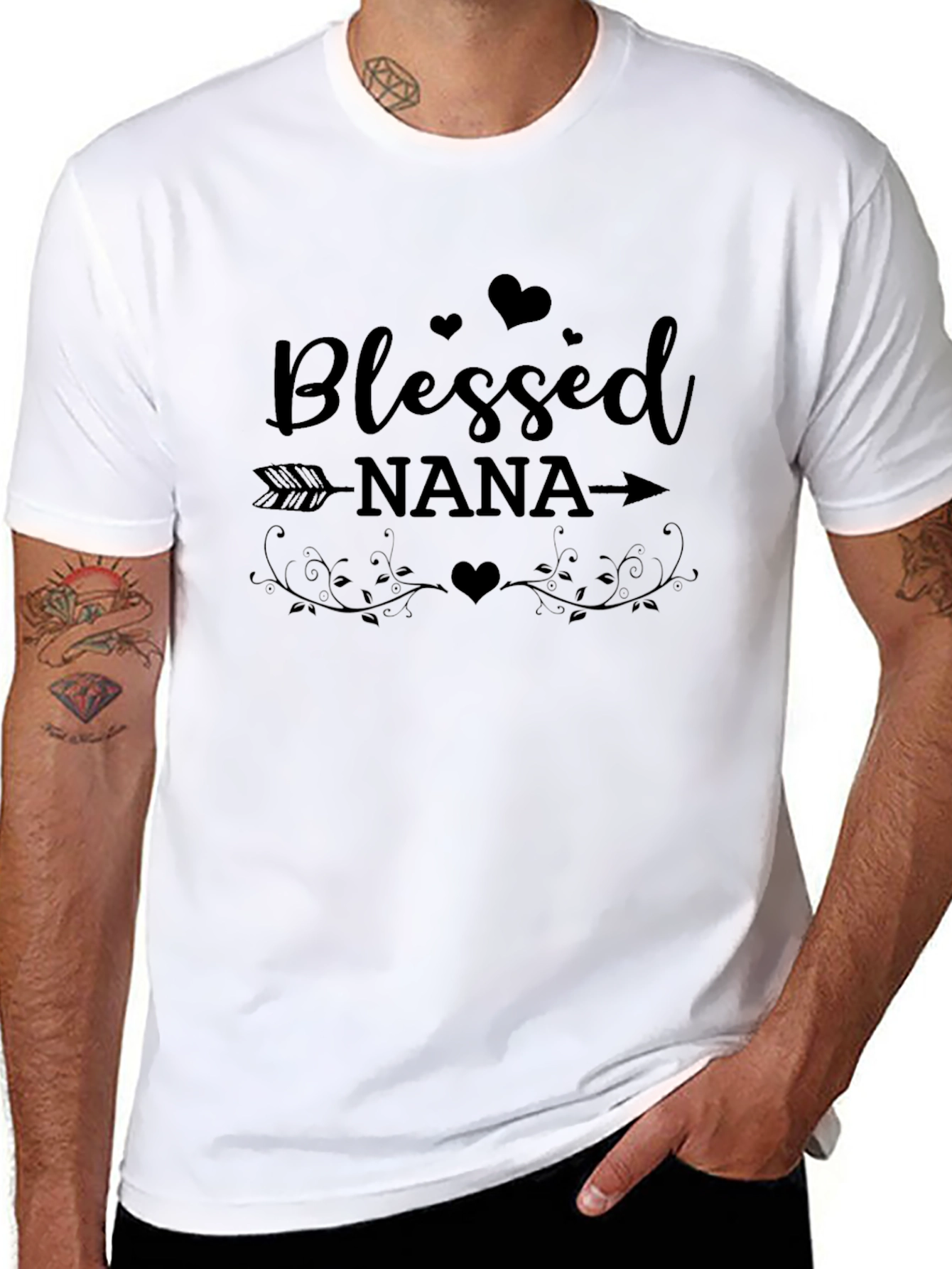 Blessed Nana T-Shirt: Heart Arrow Design