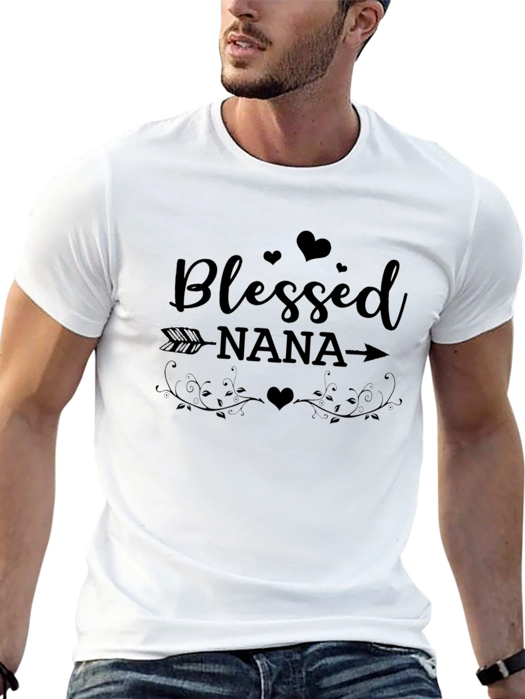Blessed Nana T-Shirt: Heart Arrow Design