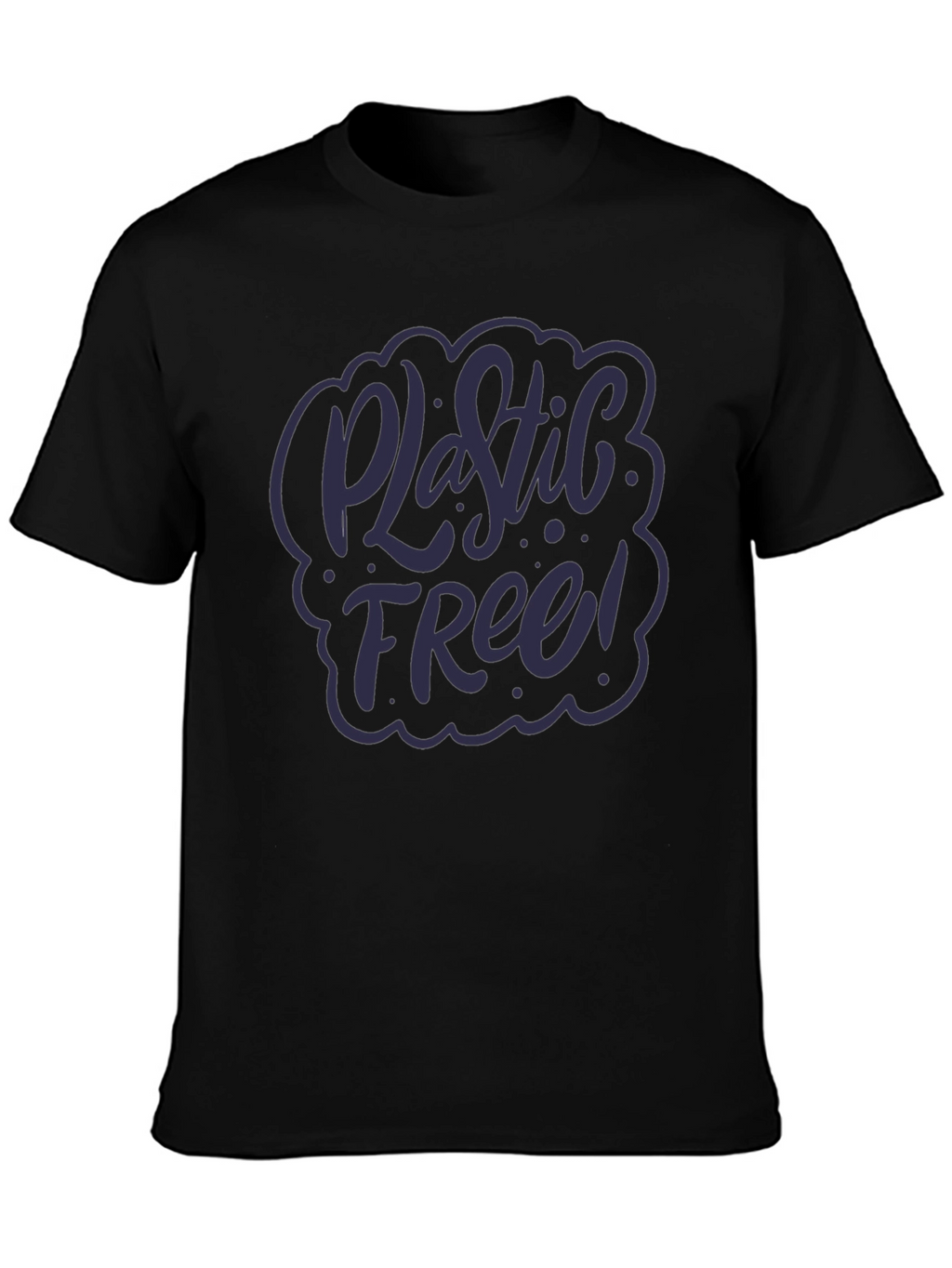 Plastic Free T-Shirt - Eco-Friendly Black Tee