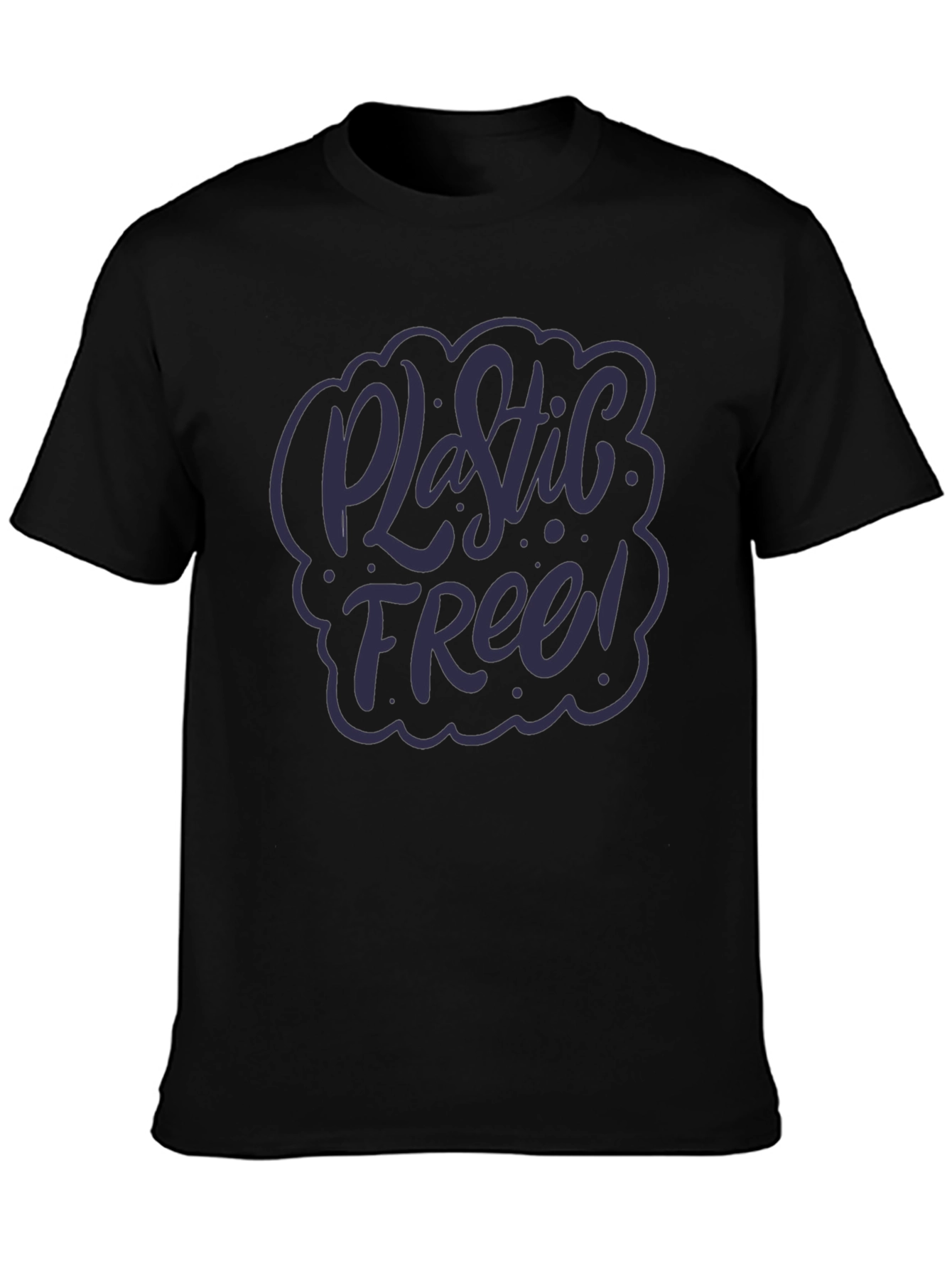 Plastic Free T-Shirt - Eco-Friendly Black Tee