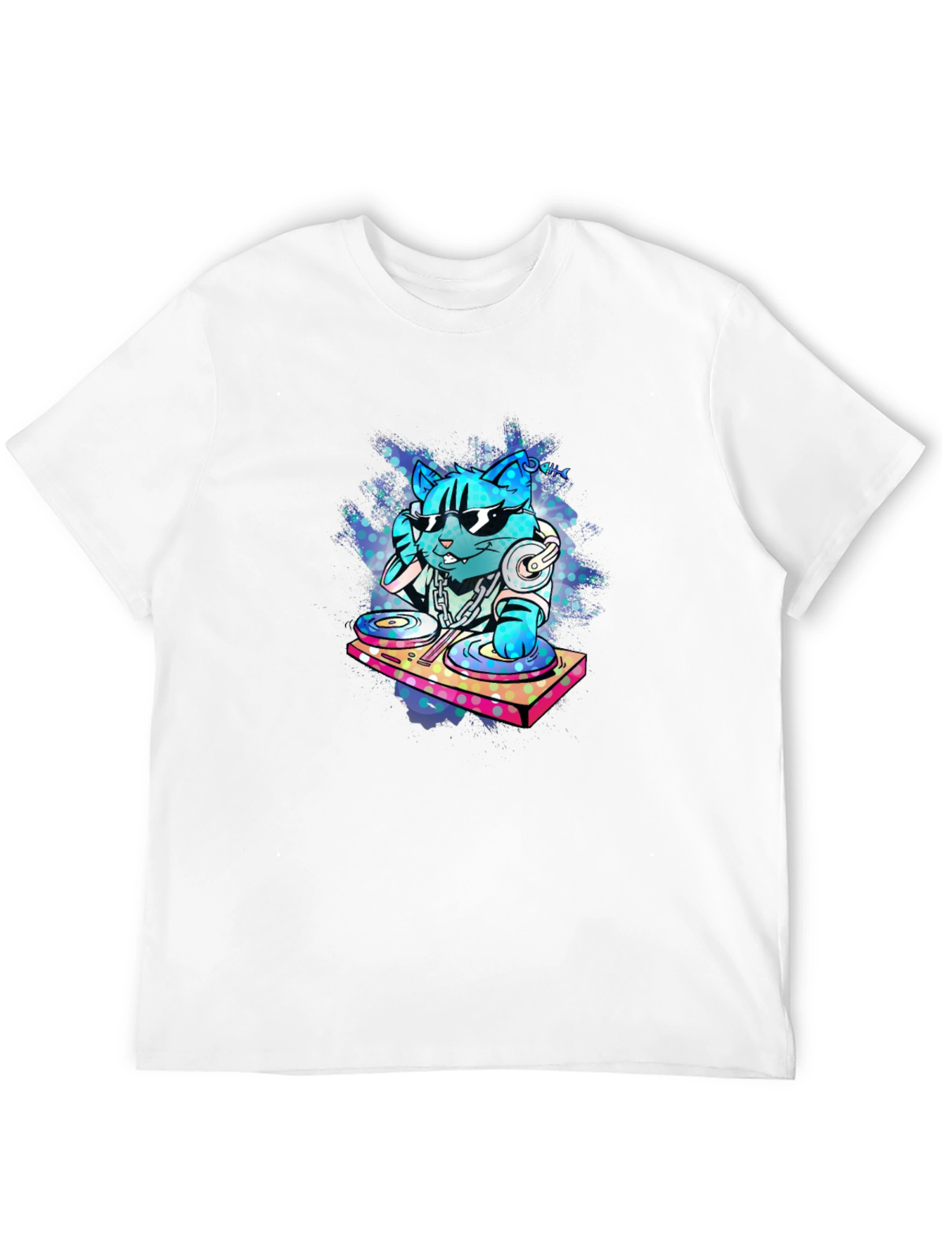 DJ Cat Graphic Tee - Cool & Unique Design