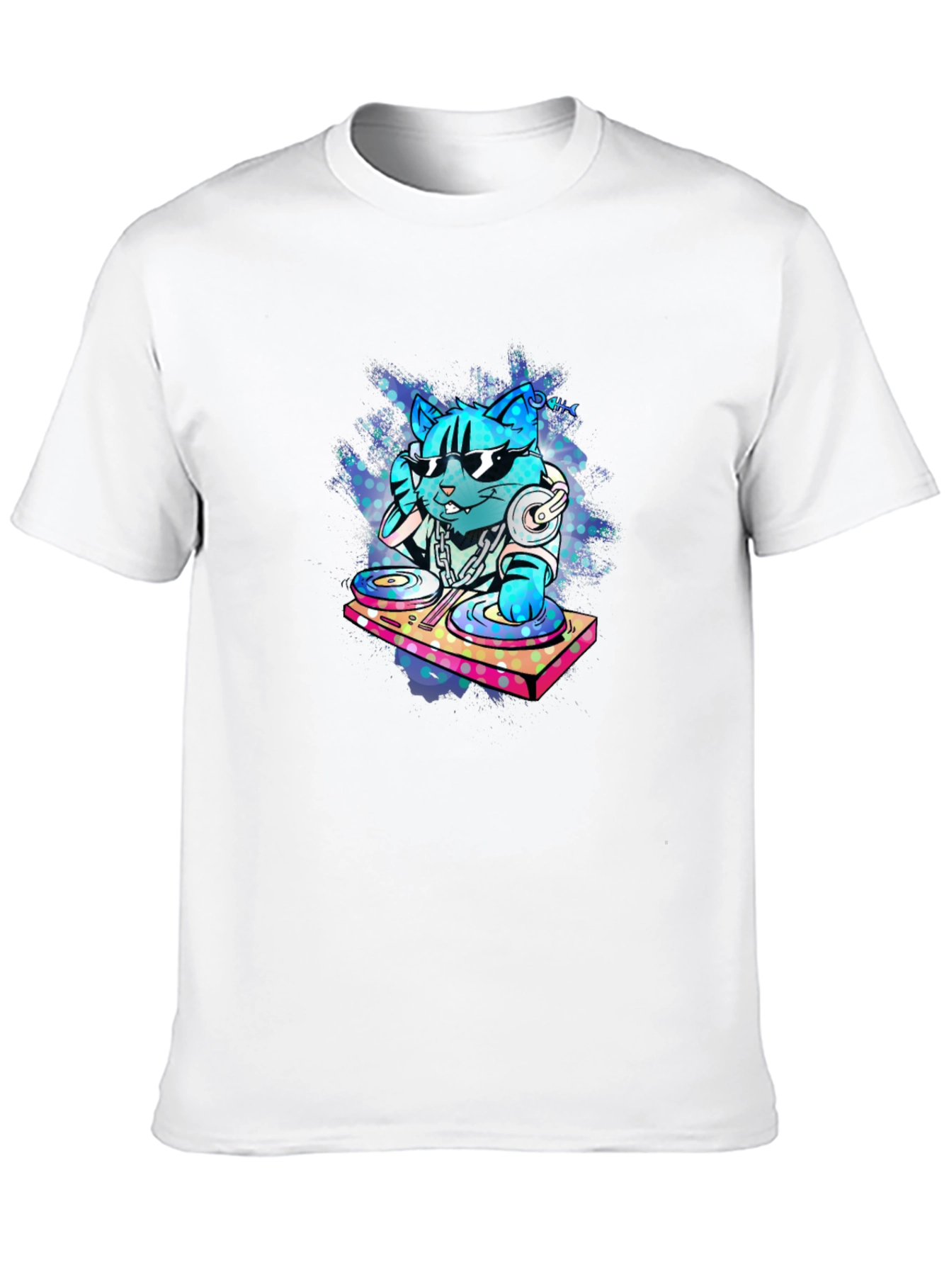 DJ Cat Graphic Tee - Cool & Unique Design