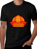 Firefighter Helmet T-Shirt - Black Graphic Tee