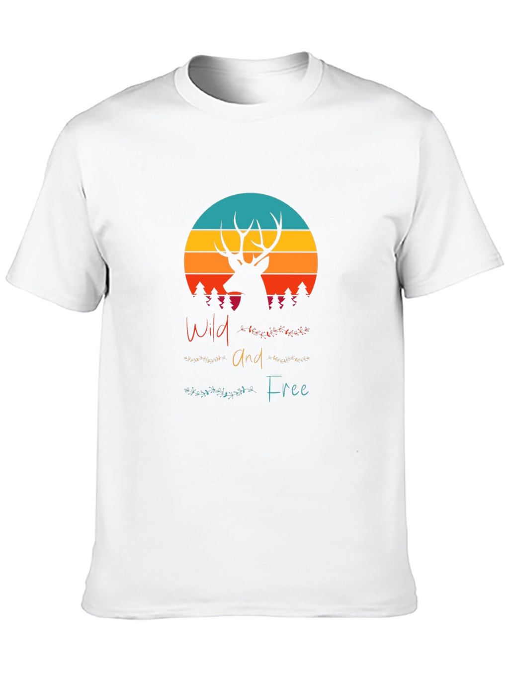 Wild and Free Deer Graphic Tee - Black