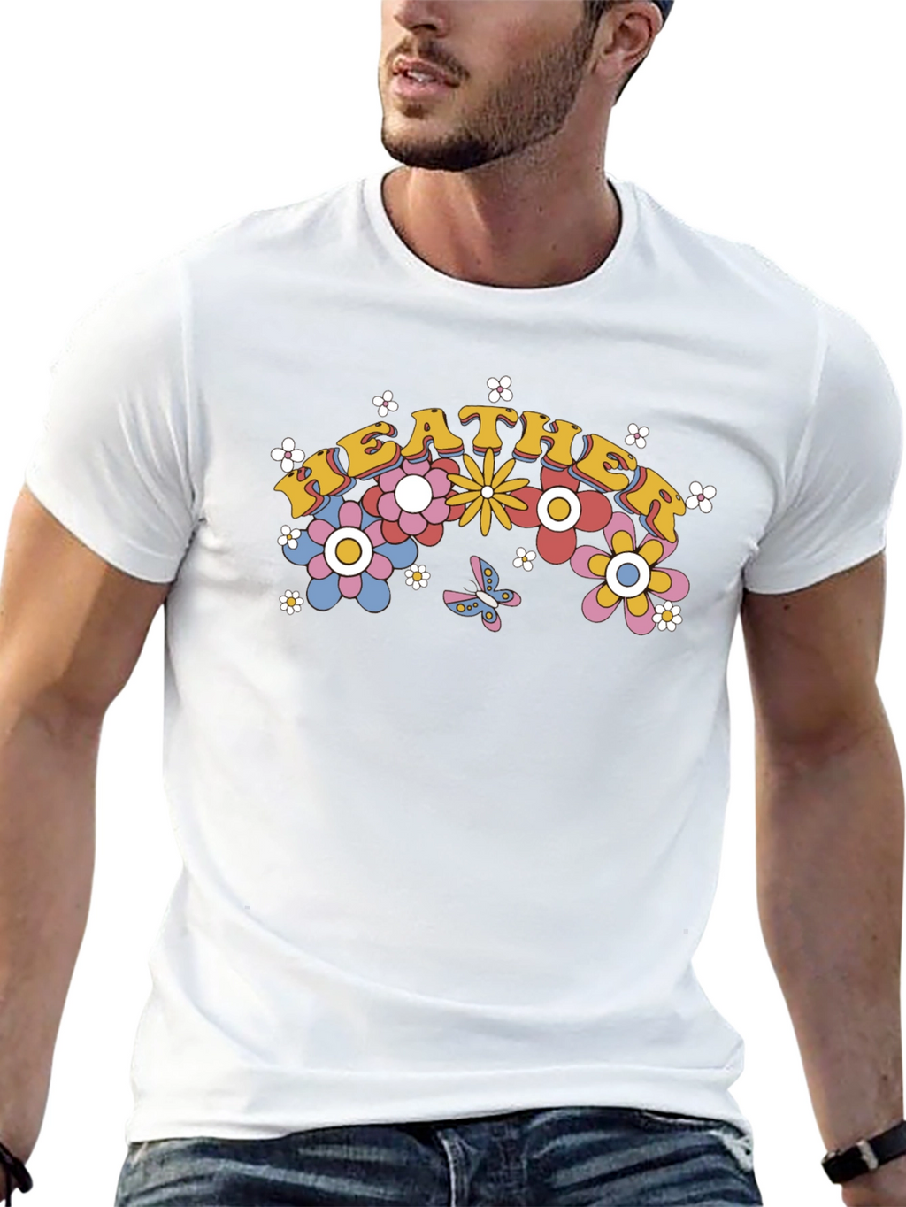 Retro Floral Heather Tee