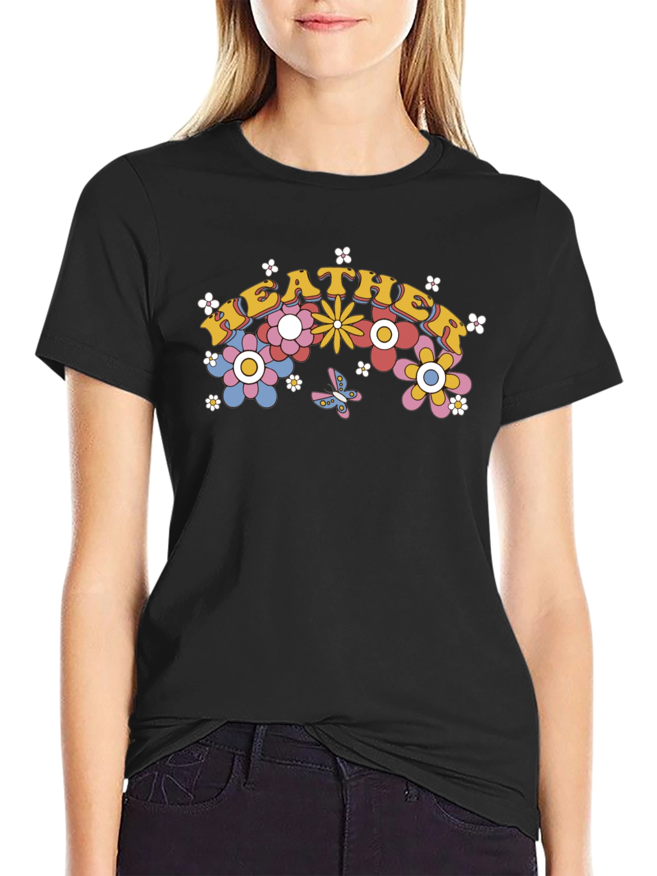 Retro Floral Heather Tee