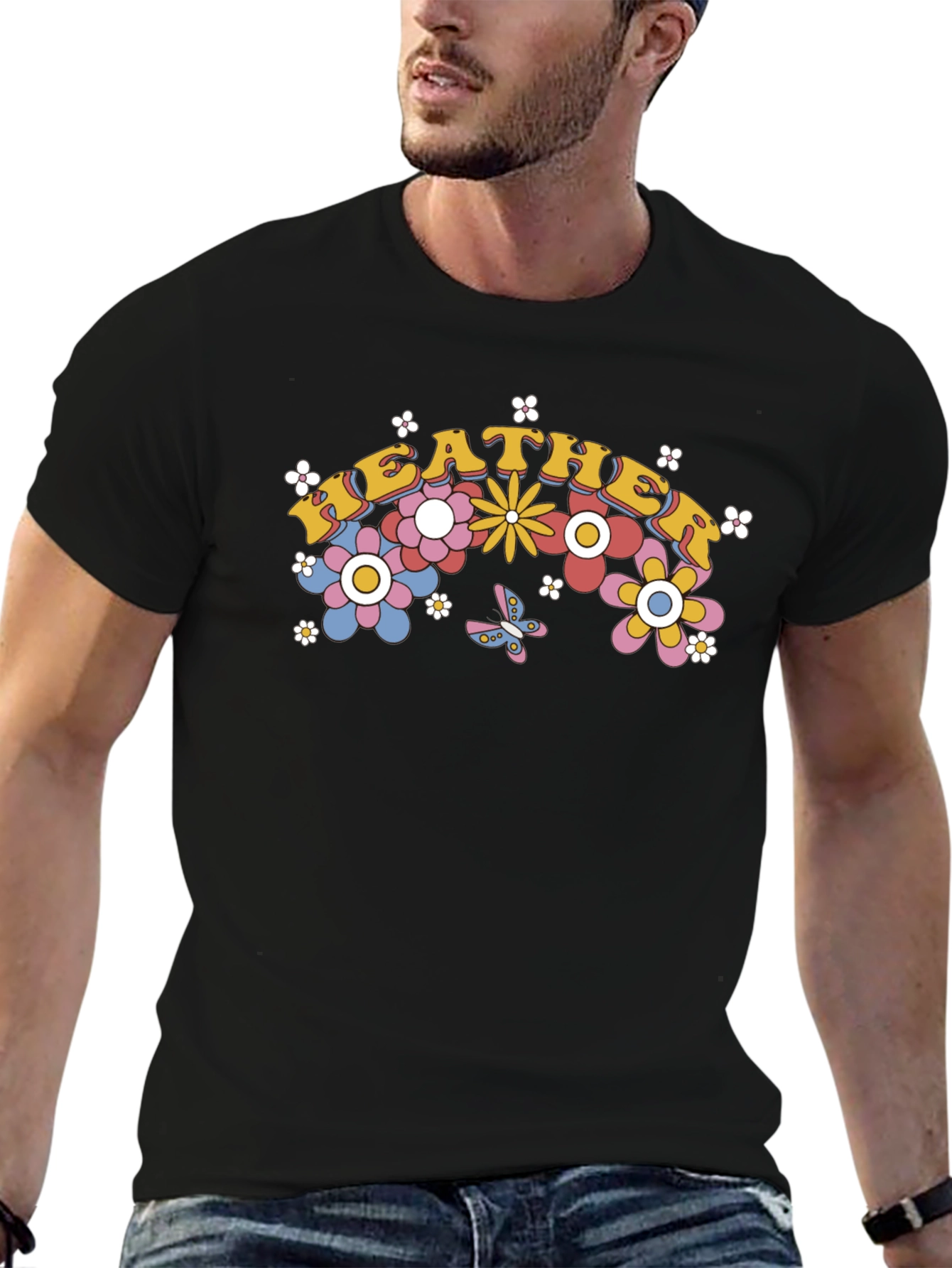 Retro Floral Heather Tee