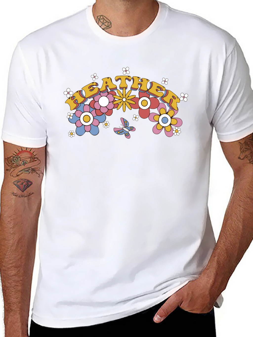 Retro Floral Heather Tee