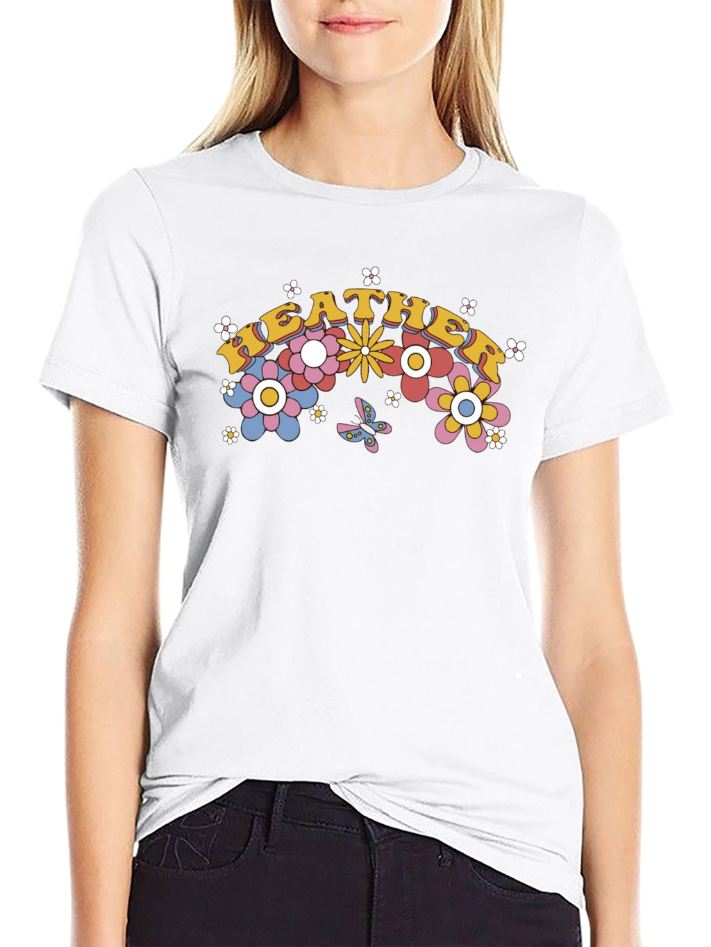 Retro Floral Heather Tee