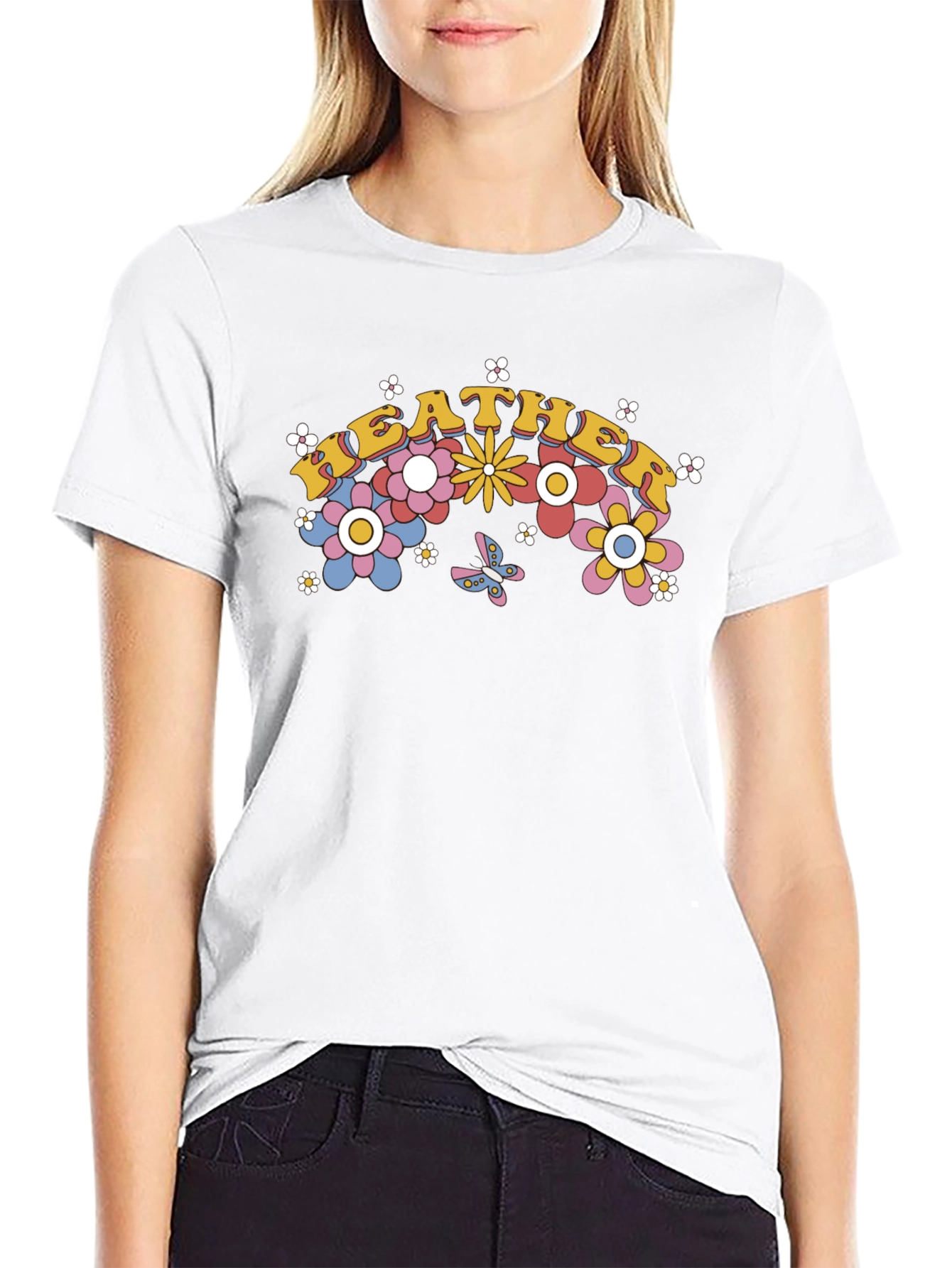 Retro Floral Heather Tee