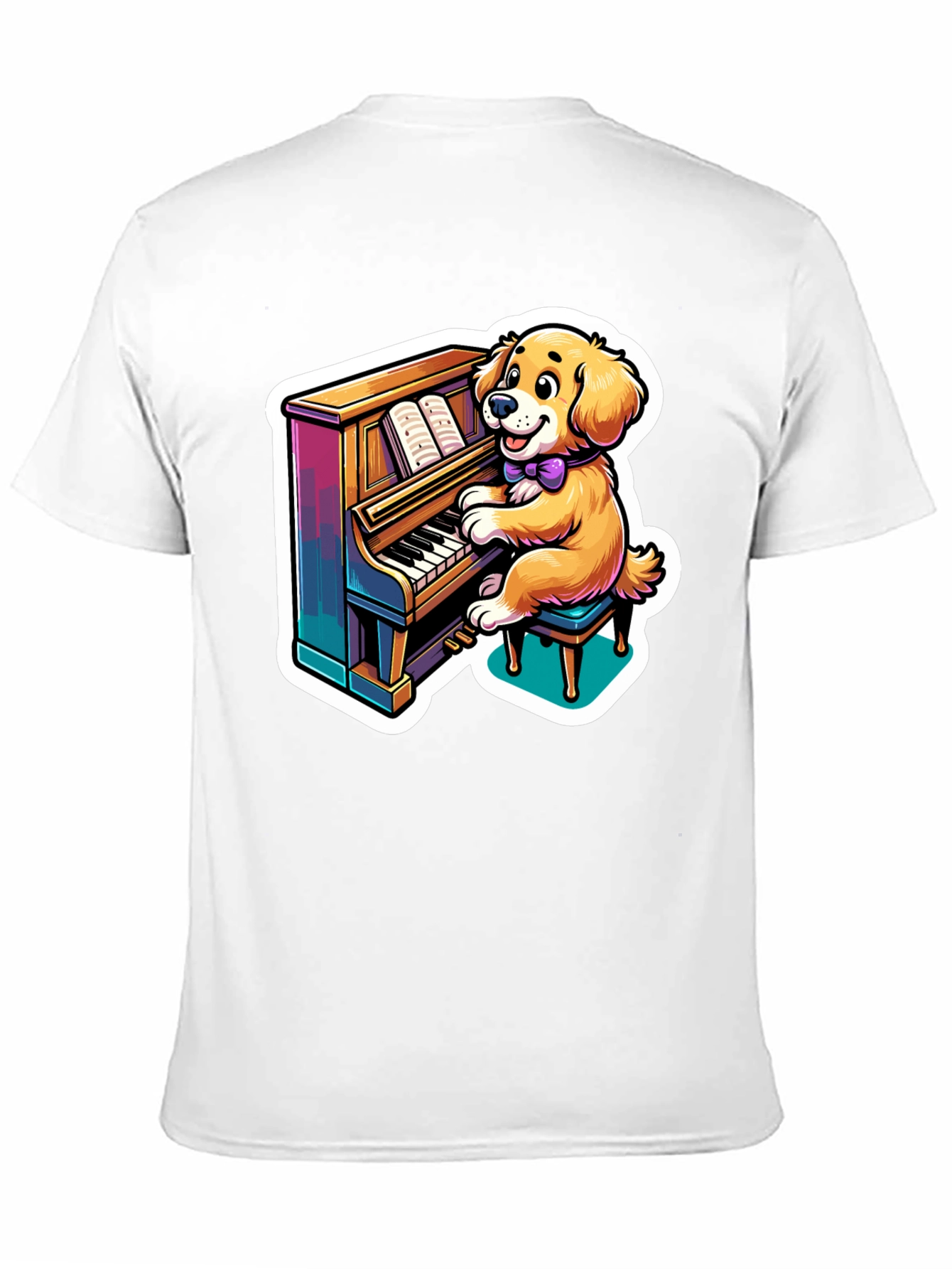 Piano Playing Dog T-Shirt – Fun Music Dog Lover Tee